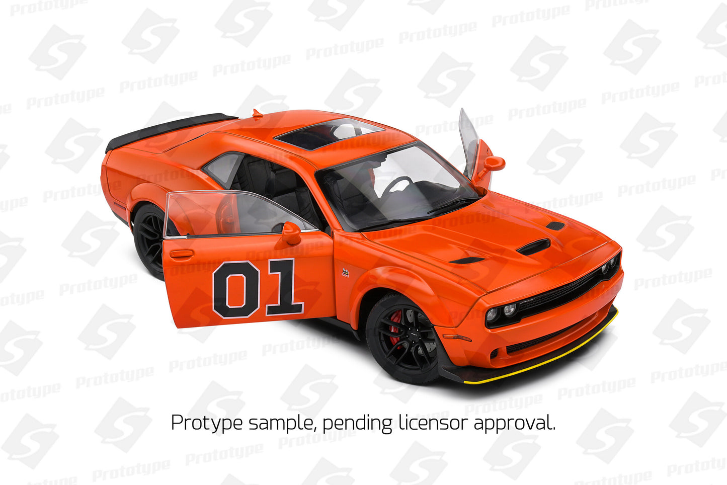 1/18 Dodge Challenger R/T Scat Pack Widebody 2023 Orange - Hazzard Tribute