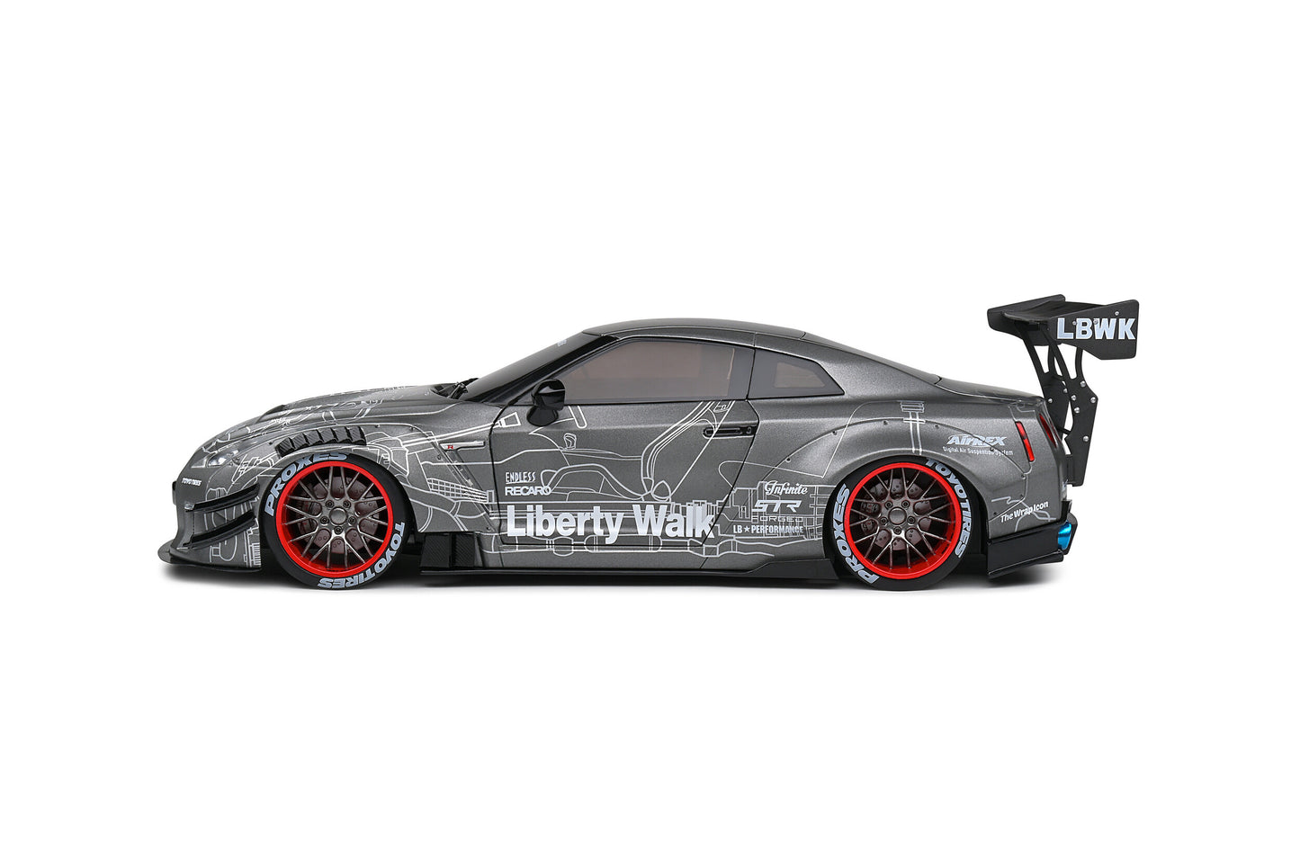 1/18 Nissan GT-R (R35) w/ Liberty Walk Body Kit 2.0 2020 Black
