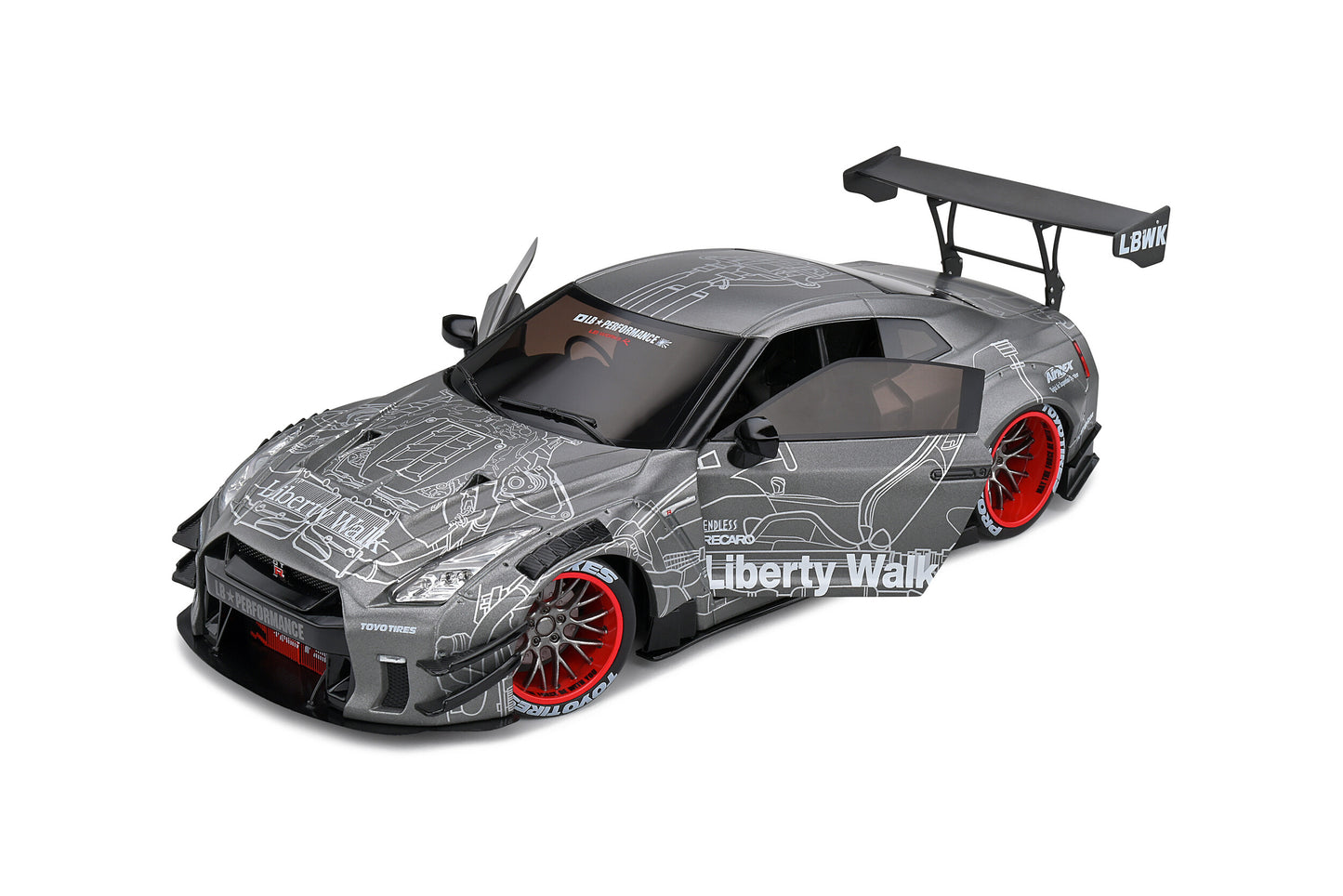 1/18 Nissan GT-R (R35) w/ Liberty Walk Body Kit 2.0 2020 Black