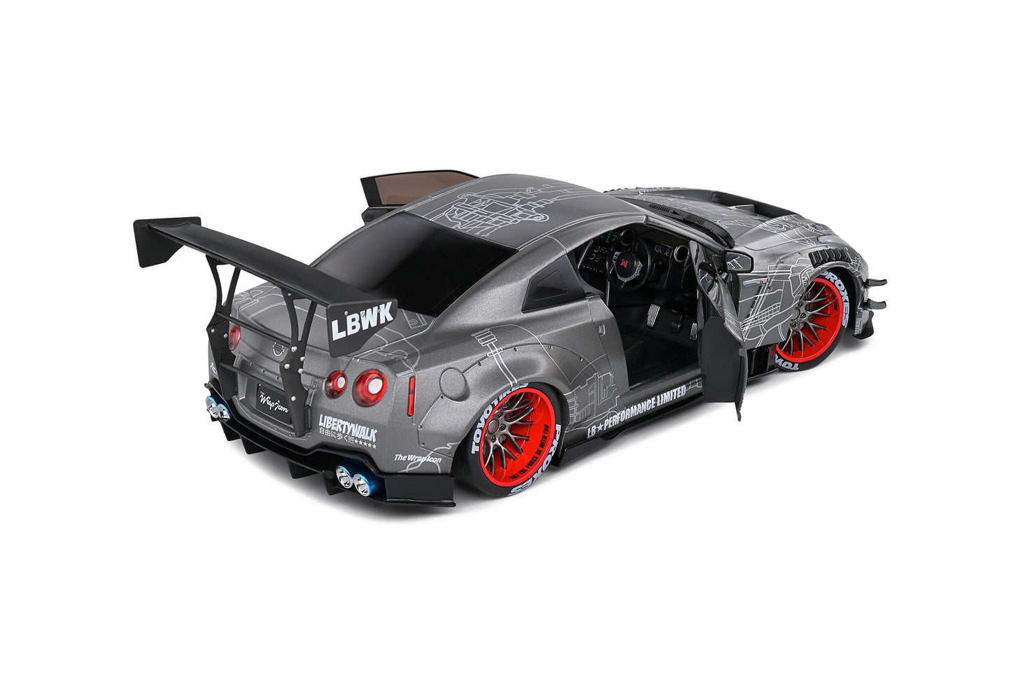 1/18 Nissan GT-R (R35) w/ Liberty Walk Body Kit 2.0 2020 Black
