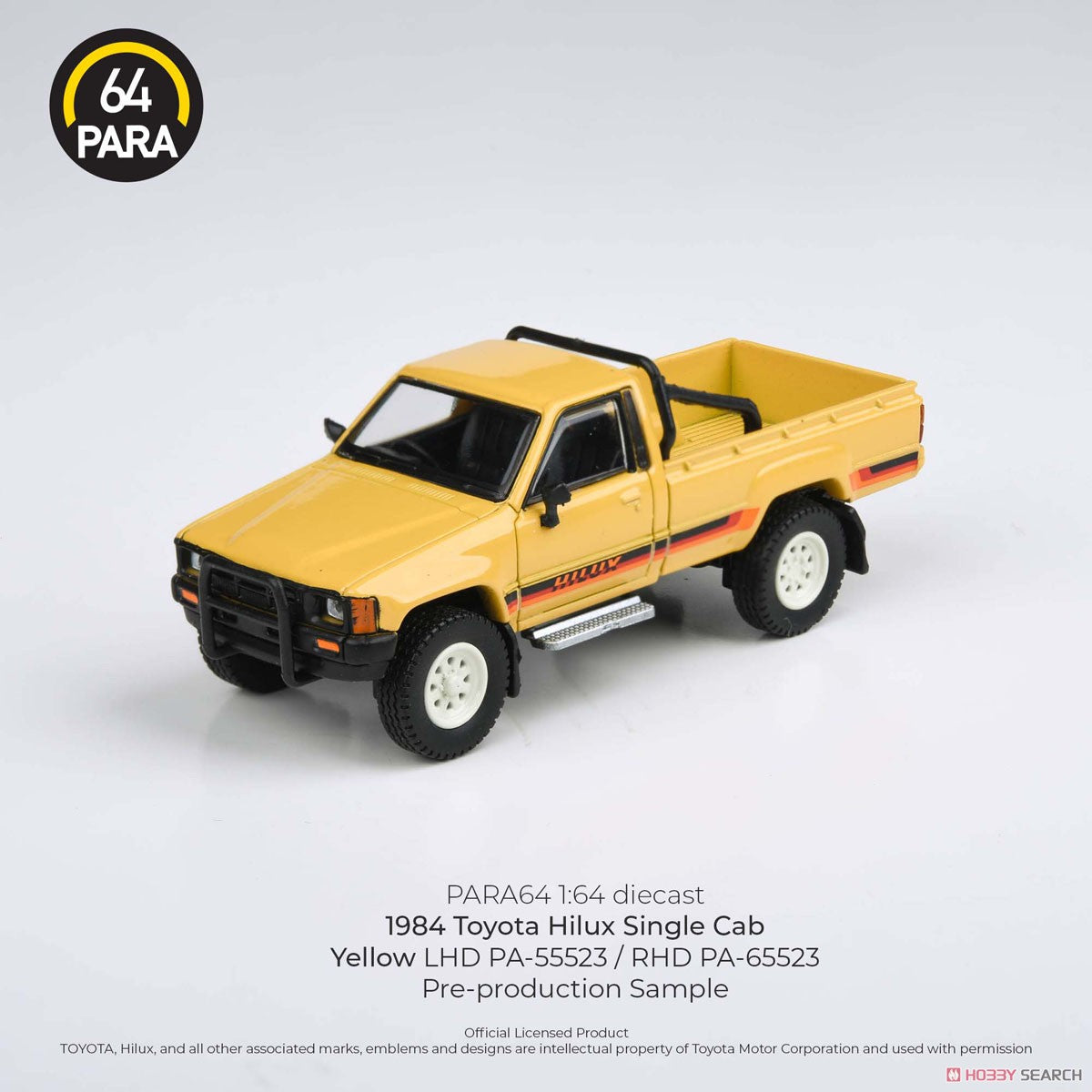 1/64 Toyota Hilux Single Cab Yellow