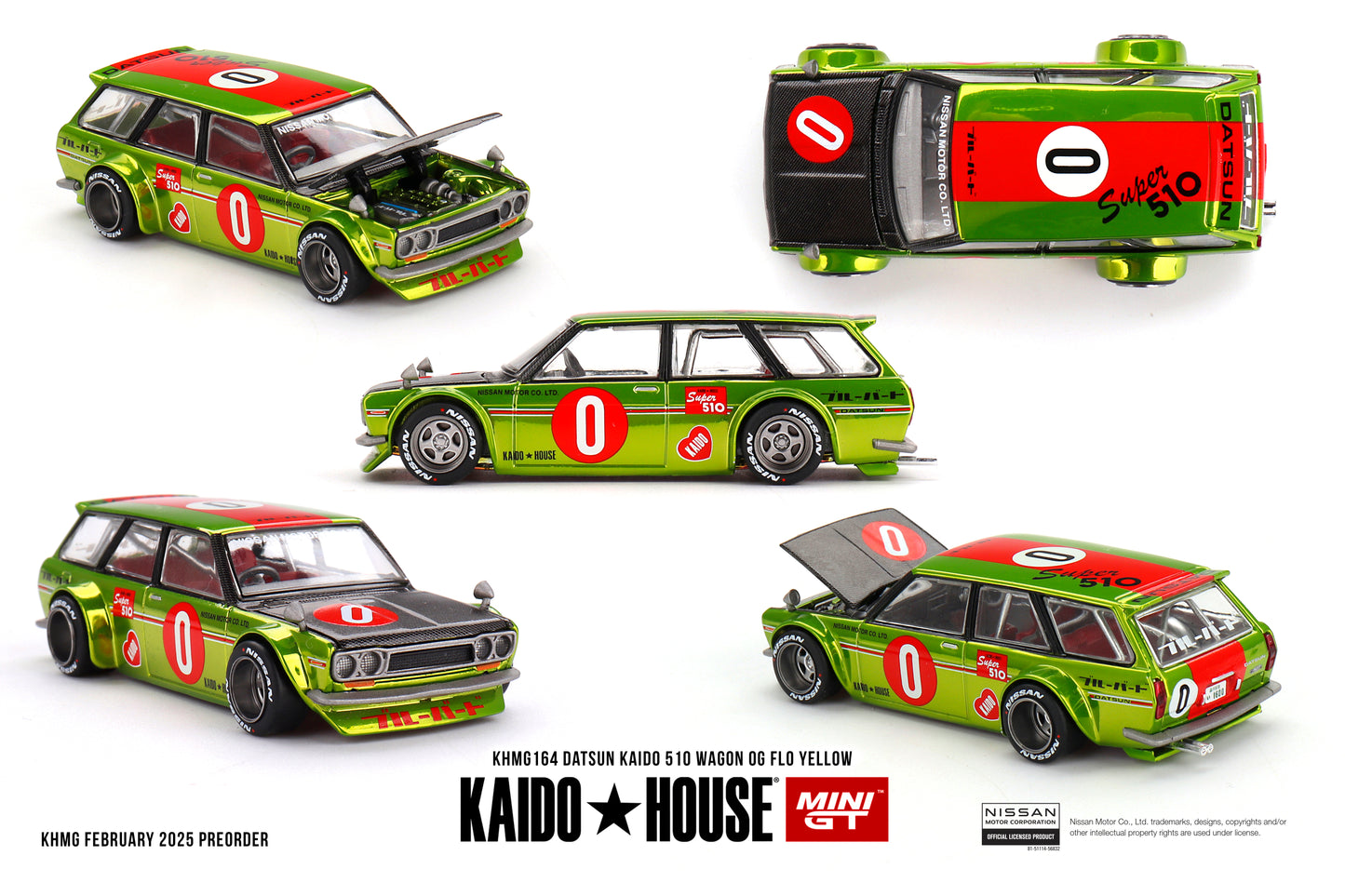 1/64 Datsun KAIDO 510 Wagon OG Flo Yellow