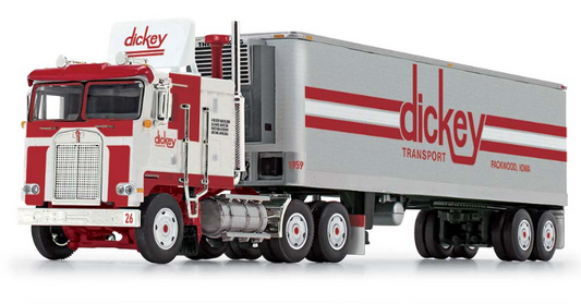 1/64 Kenworth K100 flat top with air foil 7 40' vintage trailer Dickey Transport