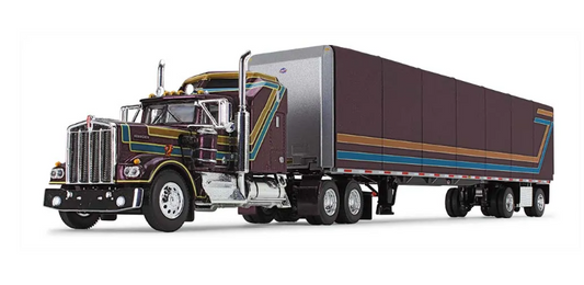 1/64 Kenworth W900A with aerodyne sleeper & 53" utility roll tarp trailer