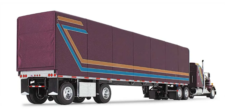 1/64 Kenworth W900A with aerodyne sleeper & 53" utility roll tarp trailer