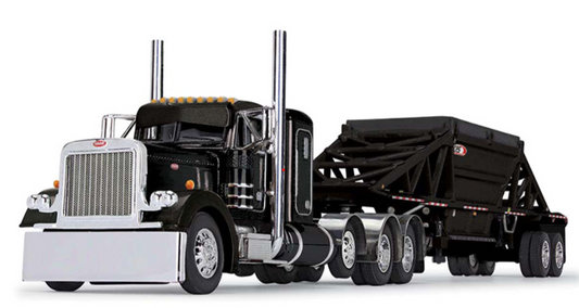 1/64 Peterbilt 379 with 36' flat top sleeper & Manac buttom dump black/black
