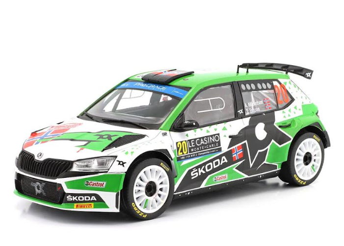 1/18 Skoda Fabia Rally2 EVO #20 Rally Monte Carlo "Mikkelsen/Eriksen"
