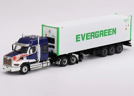 1/64 Western Star 49X Blue w/ 40ft Container "Evergreen"