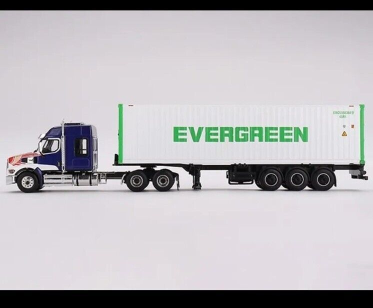 1/64 Western Star 49X Blue w/ 40ft Container "Evergreen"
