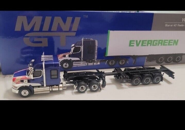 1/64 Western Star 49X Blue w/ 40ft Container "Evergreen"