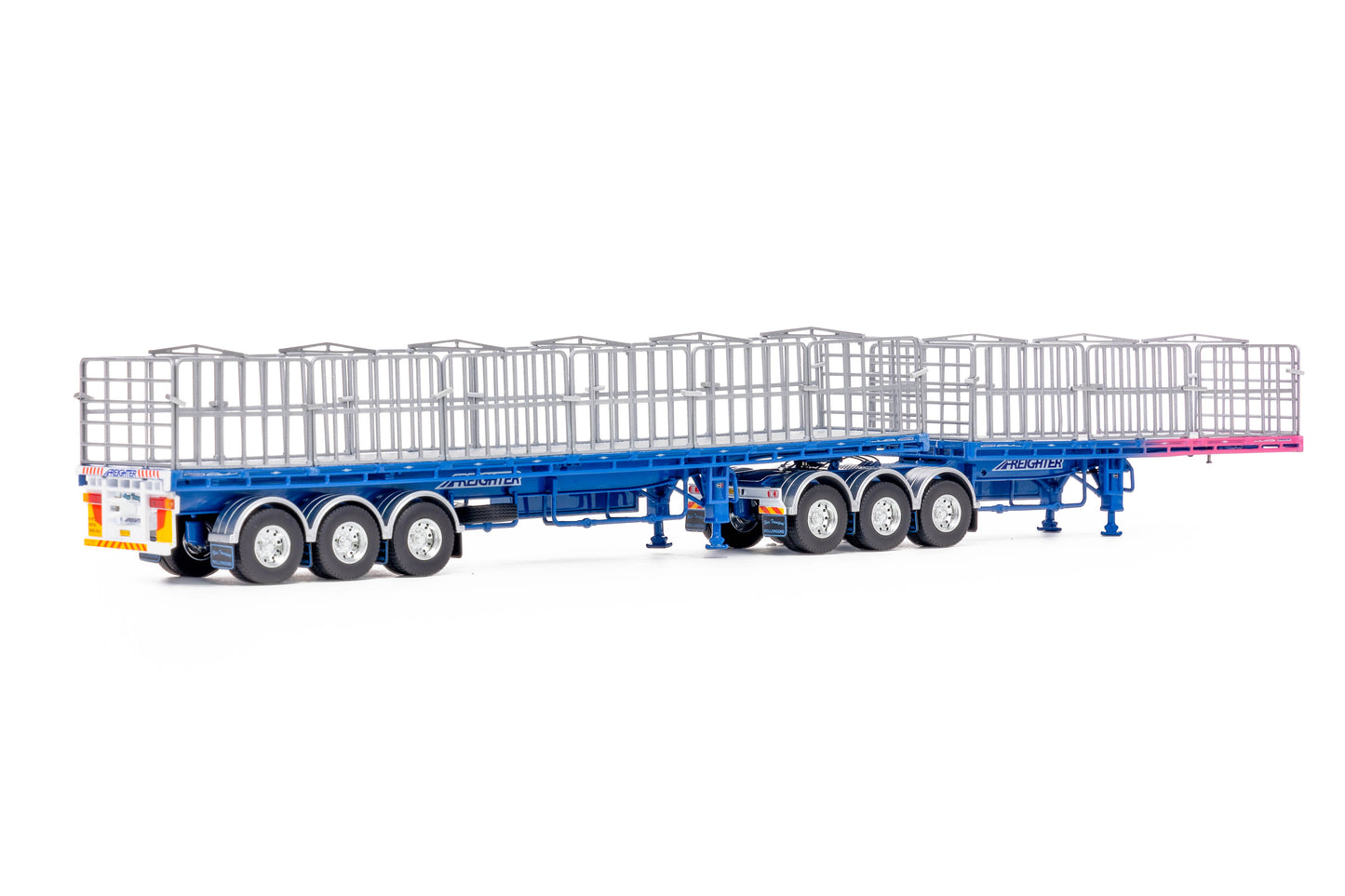 1/50 Freight Flat Top B-double Ross Transport Pink/Blue