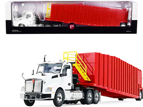 1/34 Kenworth® T880 Winch Truck & Pinnacle Frac Tank Trailer (White/Viper Red)