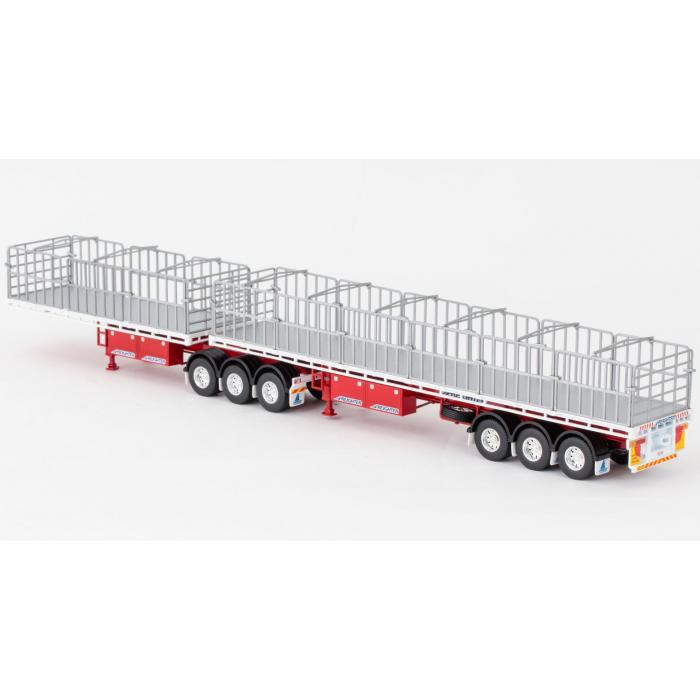 1/50 Freight Flat Top B-double White/Red