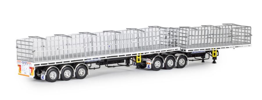 1/50 Freight Flat Top B-double White/Black