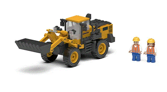 Wheel loader building blocks set Komatsu