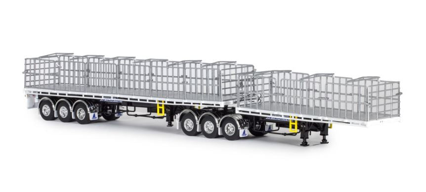 1/50 Freight Flat Top B-double White/Black