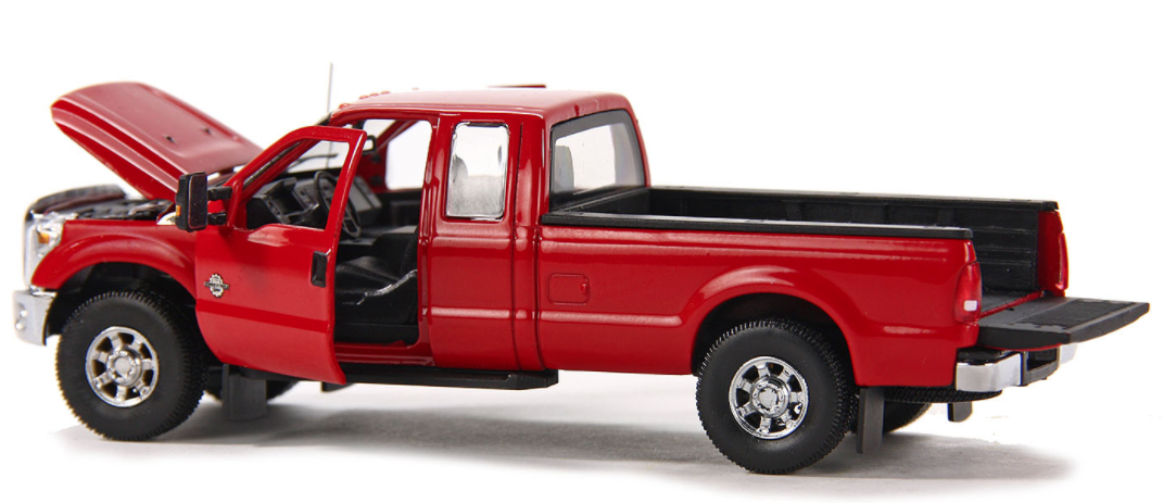 1/50 Ford F250 Pickup truck super cab - Red/Chrome