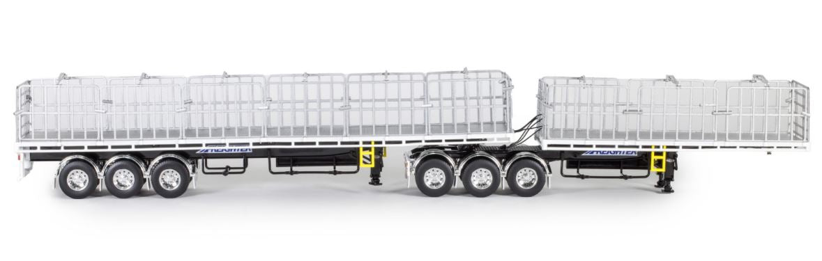 1/50 Freight Flat Top B-double White/Black