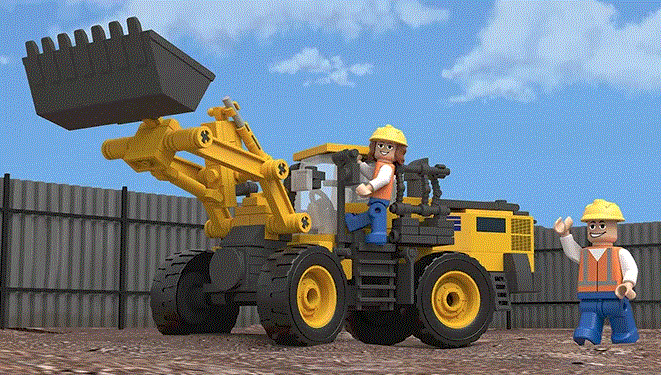 Wheel loader building blocks set Komatsu