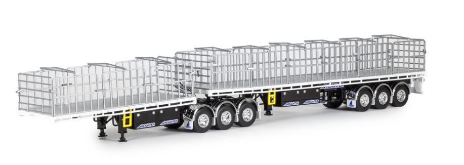 1/50 Freight Flat Top B-double White/Black