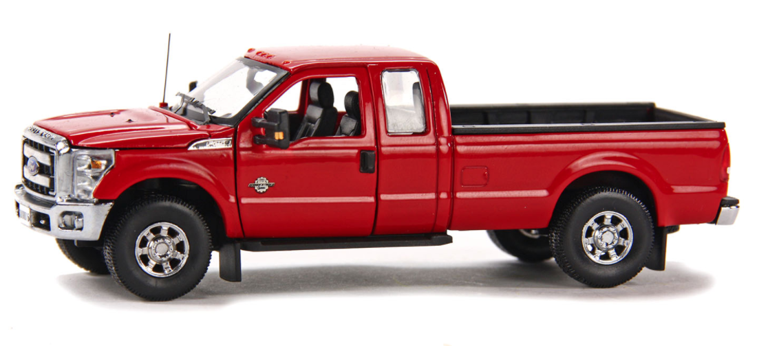1/50 Ford F250 Pickup truck super cab - Red/Chrome