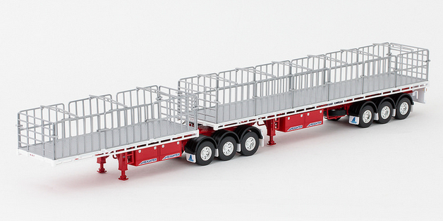 1/50 Freight Flat Top B-double White/Red