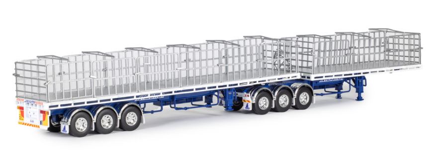 1/50 Freight Flat Top B-double White/Blue