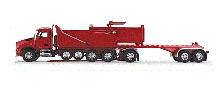 1/64 Kenworth T880 Rogue Dump & Rogue Transfer Dump trailer - Viper Red