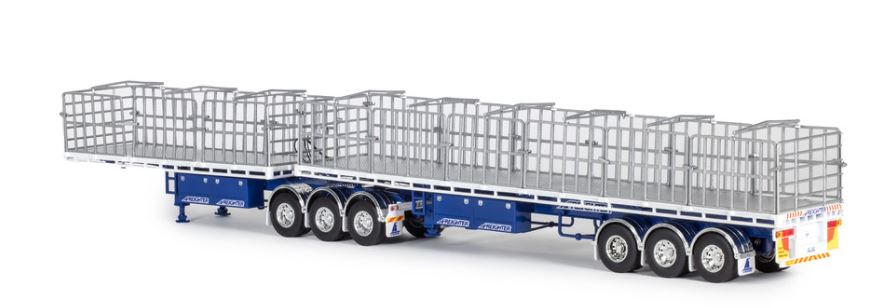1/50 Freight Flat Top B-double White/Blue