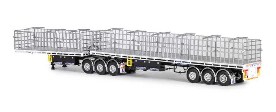 1/50 Freight Flat Top B-double White/Black