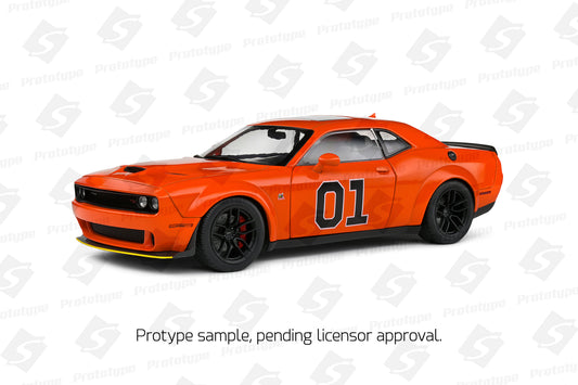 1/18 Dodge Challenger R/T Scat Pack Widebody 2023 Orange - Hazzard Tribute