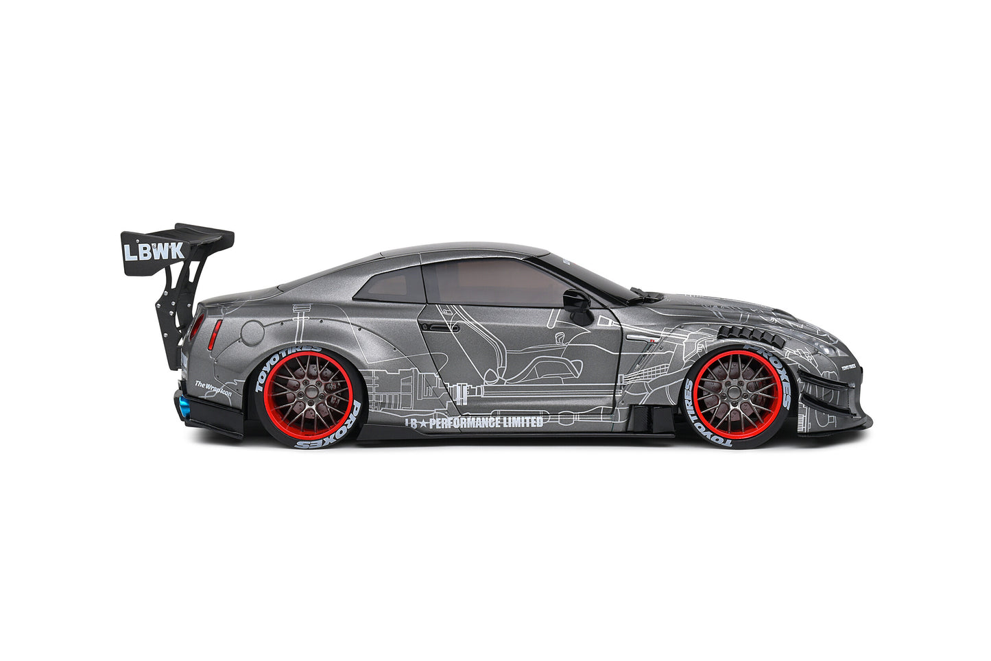 1/18 Nissan GT-R (R35) w/ Liberty Walk Body Kit 2.0 2020 Black