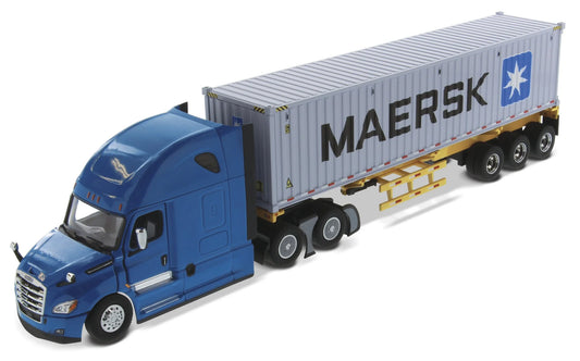 1/50 Freightliner New Cascadia Blue with Skeletal Trailer and Maersk 40' DGC 71048