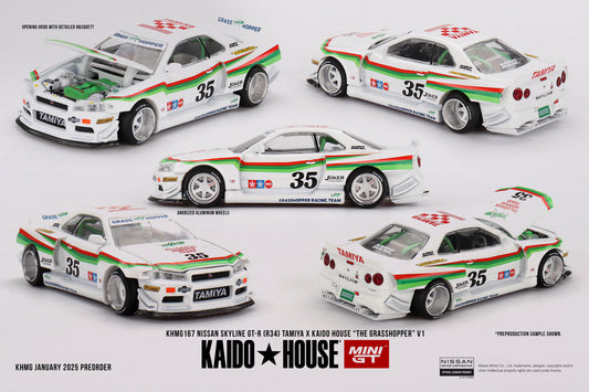 1/64 Nissan Skyline GT-R (R34) TAMIYA x KAIDO HOUSE "The GRASSHOPPER" V1