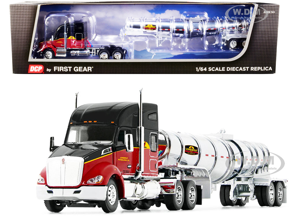 1/64 scale Kenworth® T680 Lonewolf Petroleum with 76” MidRoof Sleeper & Polar® Deep Drop Trailer