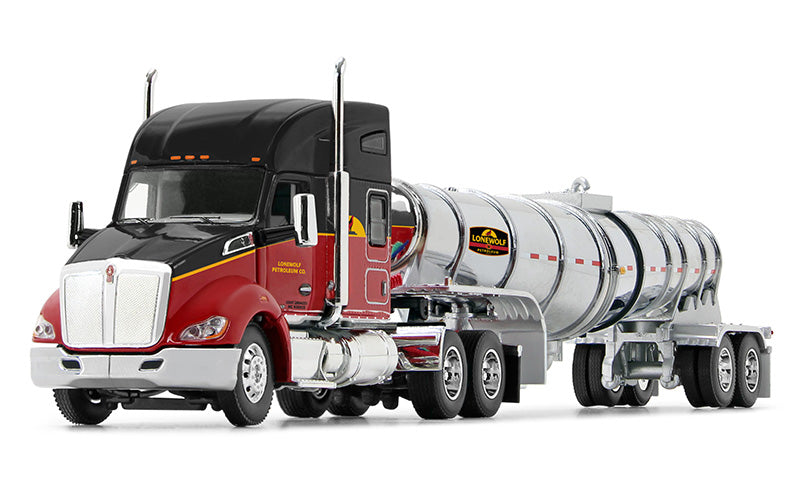 1/64 scale Kenworth® T680 Lonewolf Petroleum with 76” MidRoof Sleeper & Polar® Deep Drop Trailer