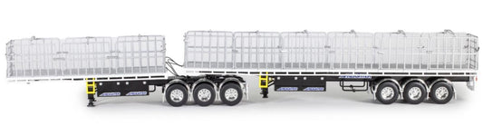 1/50 Freight Flat Top B-double White/Black