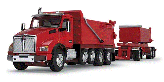 1/64 Kenworth T880 Rogue Dump & Rogue Transfer Dump trailer - Viper Red